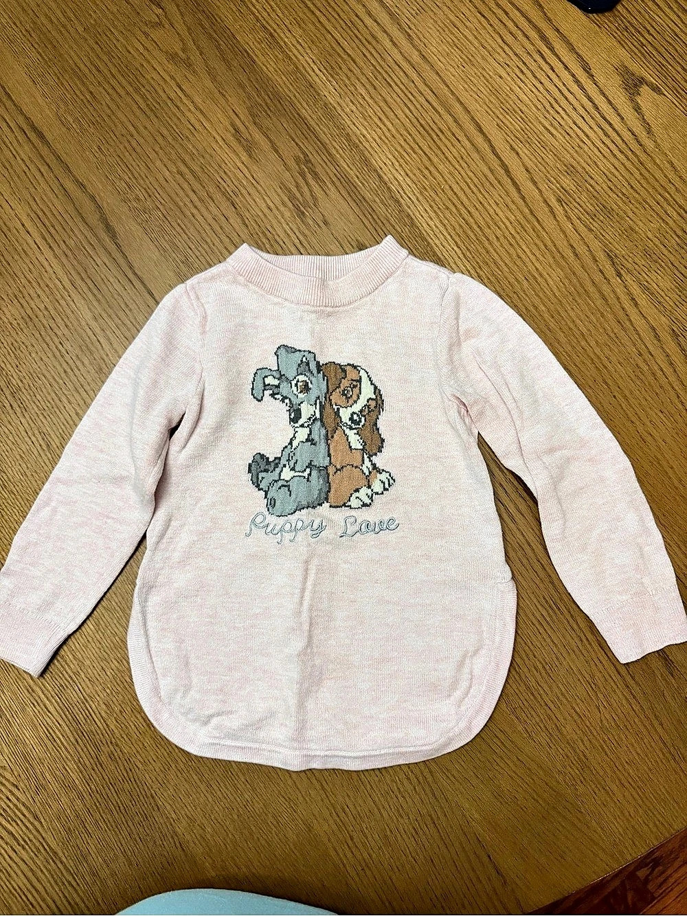 babyGap x Disney Lady and the Tramp Pink Knit Sweater "Puppy Love" - Toddler 4T